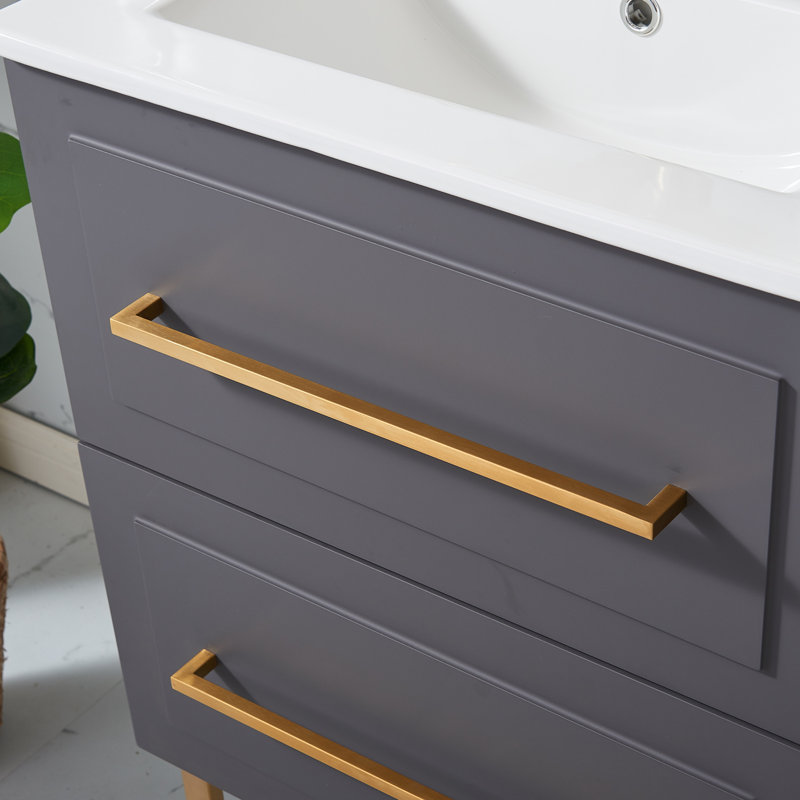 Mercer41 Marylee 24'' Dark Gray Modern Freestanding 2drawer Single